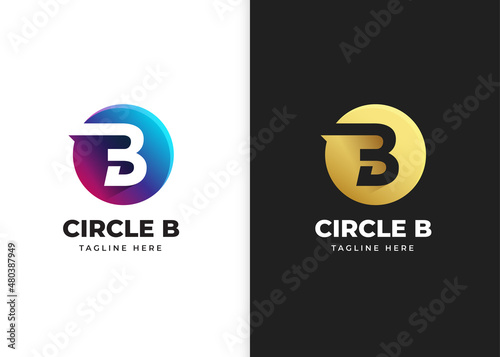 Letter b logo vector illustration with circle shape design