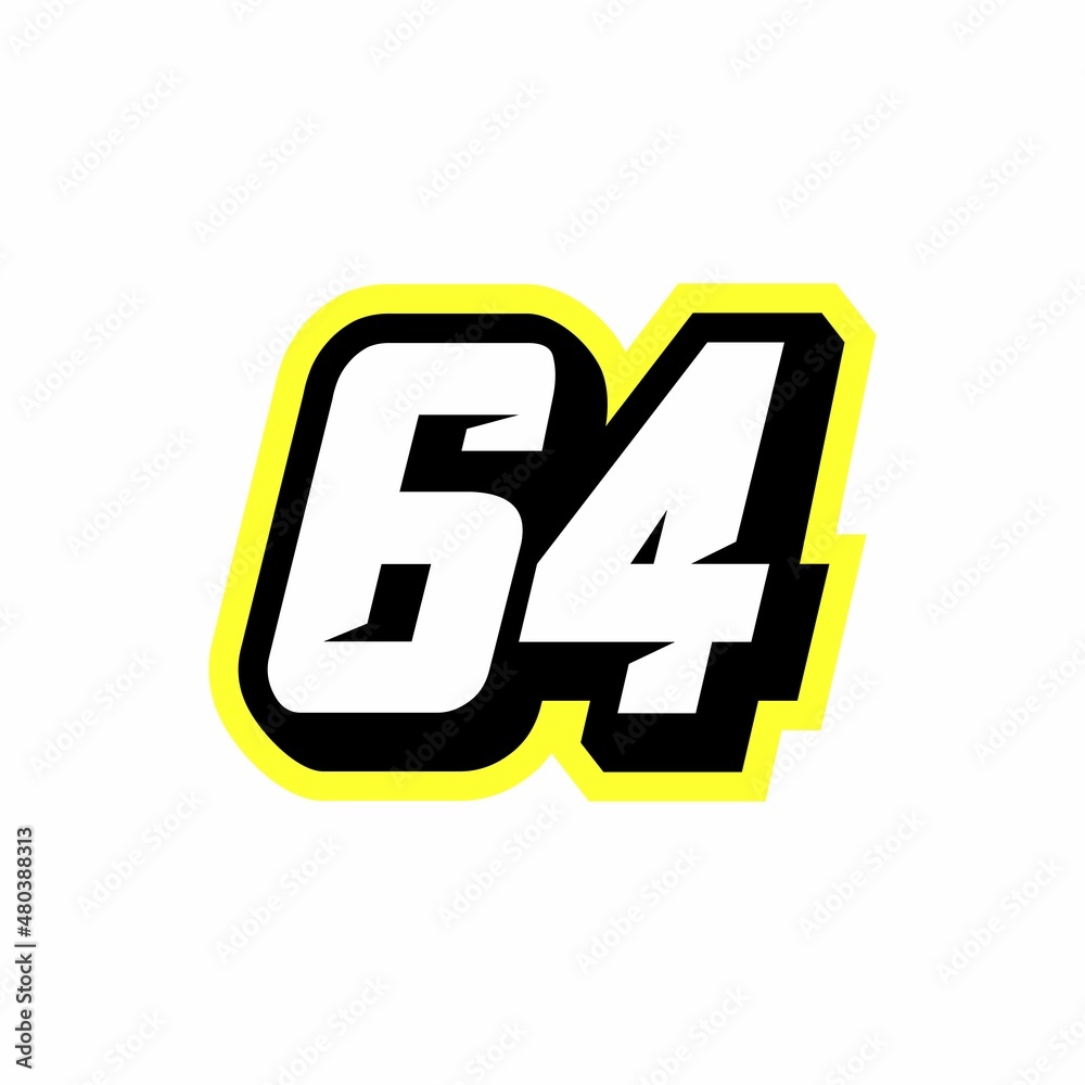 Racing number 64 logo design inspiration Racing number 64 logo design inspiration