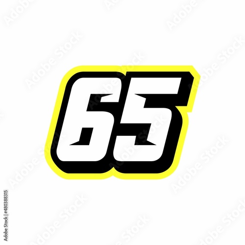 Racing number 65 logo design inspiration