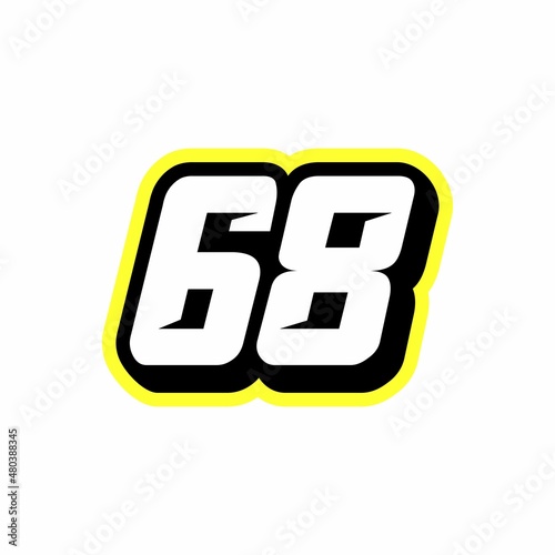 Racing number 68 logo design inspiration