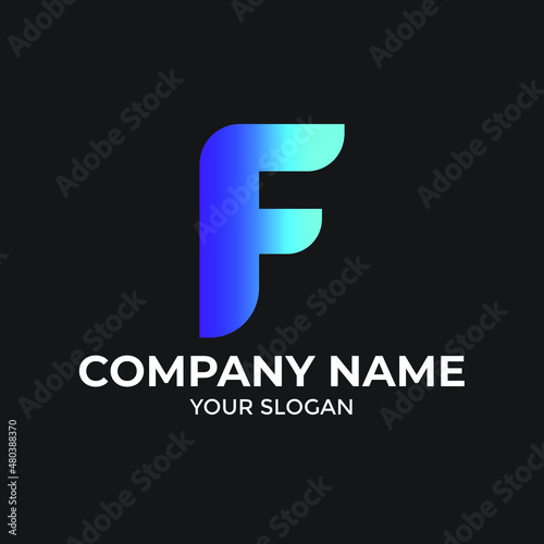 gradient logo letter f perfect for web logo or company logo