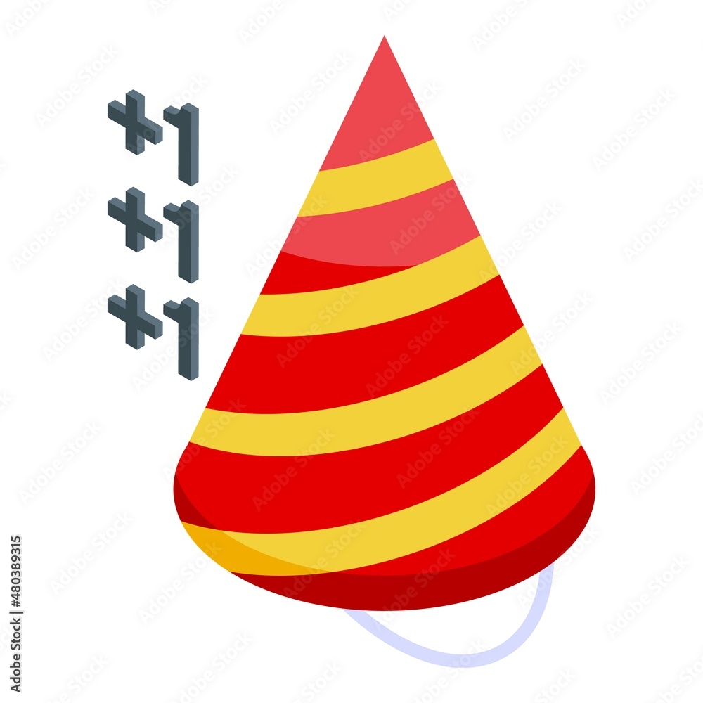Birthday cone icon isometric vector. Hat party Birthday cone icon isometric vector. Hat party