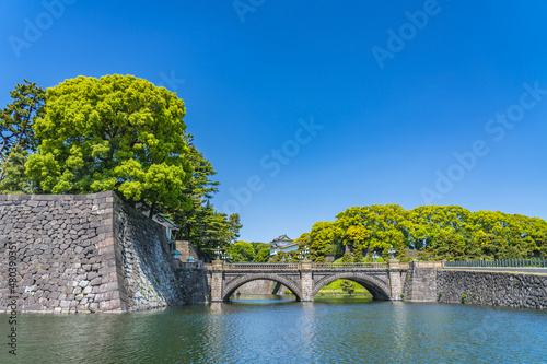 Fotografie, Obraz 東京の都市風景 皇居外苑 二重橋と伏見櫓