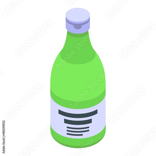 Hair gel bottle icon isometric vector. Cream cosmetic