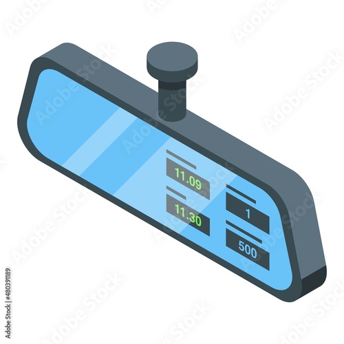 Mirror taximeter icon isometric vector. Taxi meter