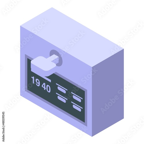 Old taximeter icon isometric vector. Display monitor