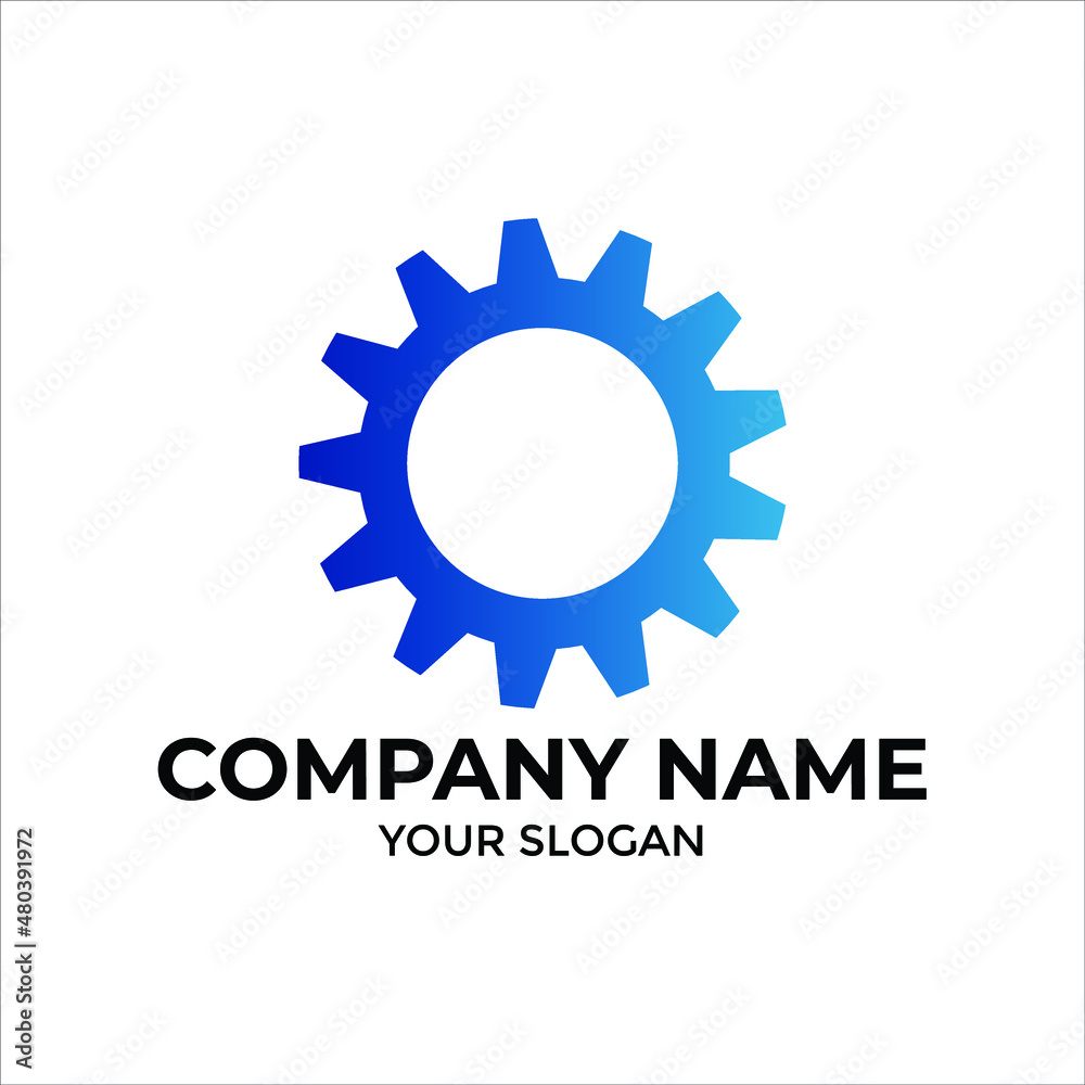 gradient gear logo perfect for industrial company logo