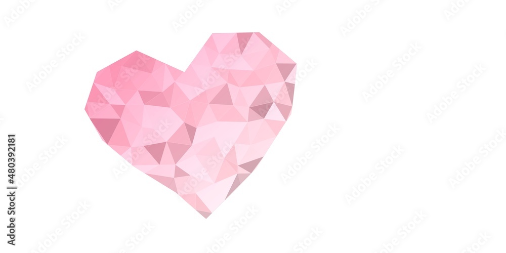 custom made wallpaper toronto digitalPink polygon heart shape isolated on white background for happy valentine's day design, wallpaper, invitation, posters, brochure, cards and banners.
