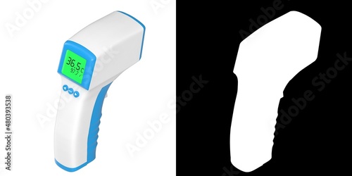 3D rendering illustration of a forehead thermometer photo