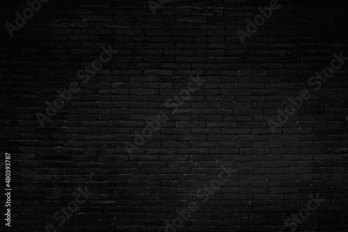 Black brick wall texture for background.