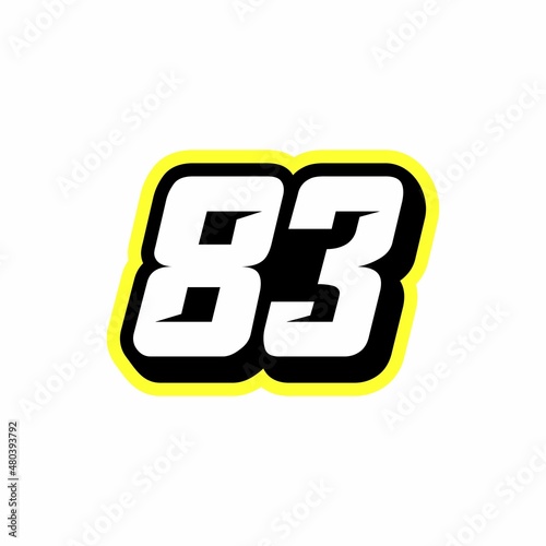 Racing number 83 logo design inspiration
