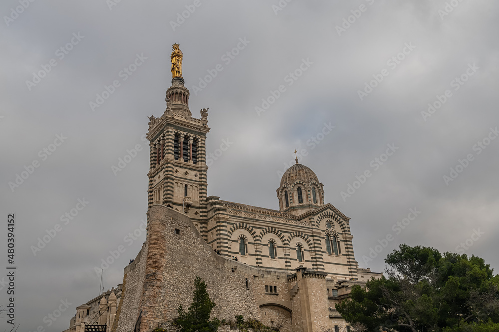  Notre Dame de la Garde is Byzantine architecture basilica in Marseille
