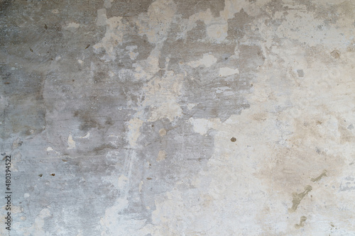 Loft-style plaster walls, gray, white, empty space used as wallpaper. Popular in home design or interior design. with copy spaces.