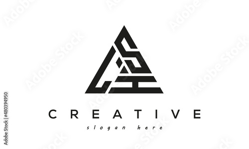 LSH creative tringle three letters logo design
