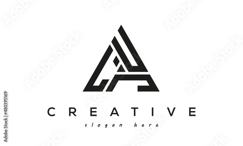 LUJ creative tringle three letters logo design photo