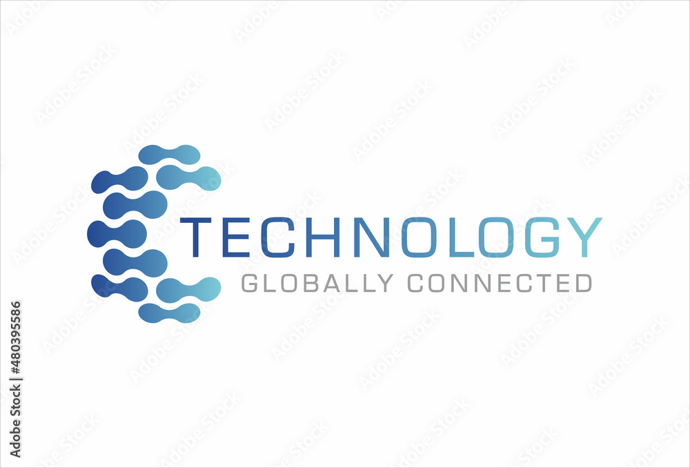 technology globally connected logo design vector template technology globally connected logo design vector template