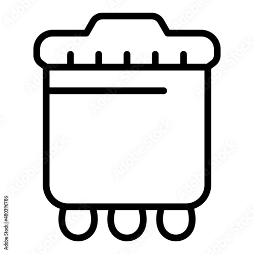 Saucepan icon outline vector. Cooking pot