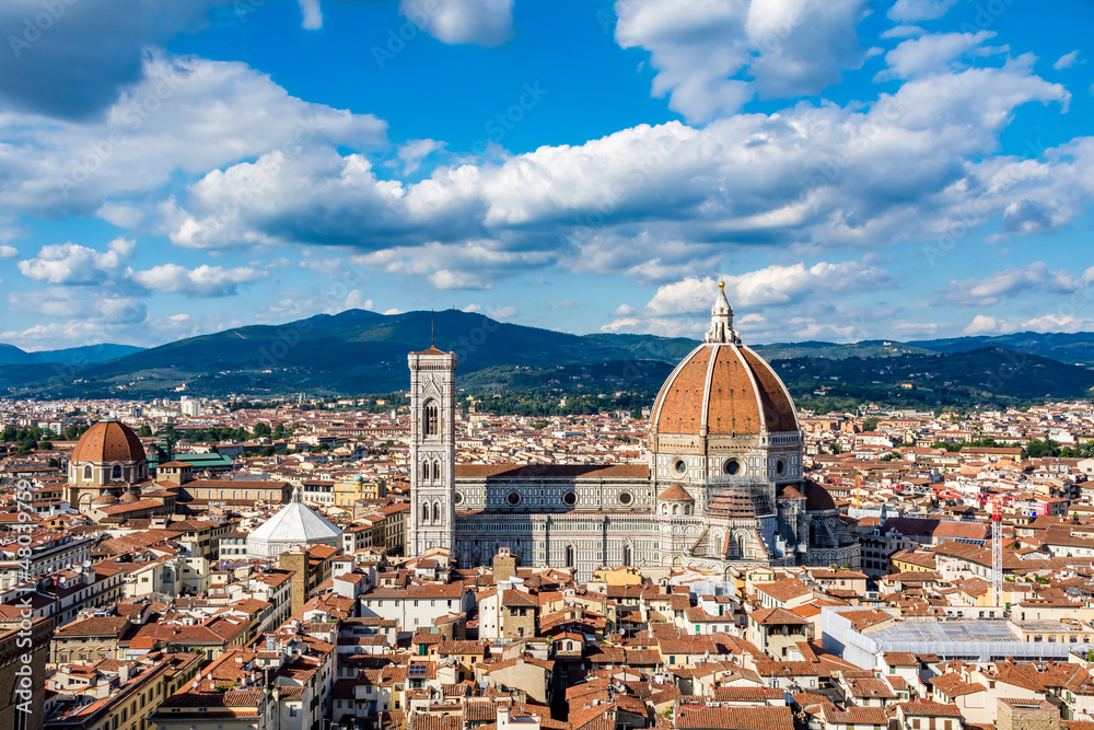 Florence Cathedral, Santa Maria del Fiore, on a beautiful day, Tuscany, Italy