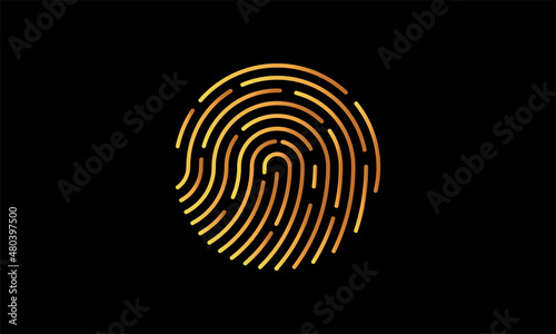 Finger print for safty.Finger scan Privacy vector design.Gardient isolated concept.