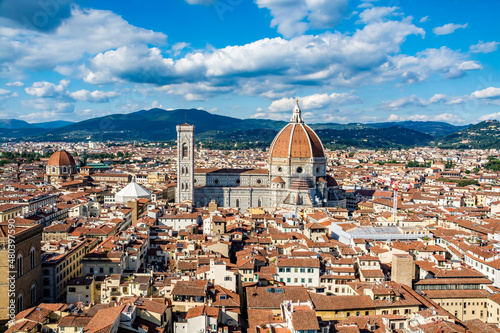 Florence Cathedral, Santa Maria del Fiore, on a beautiful day, Tuscany, Italy