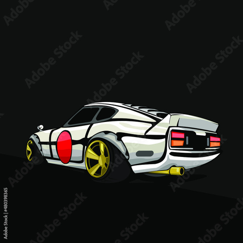 japan classic car illustration vector