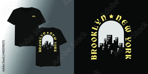 Brooklyn New York Vintage Streetwear T-Shirt Design Vector Illustration