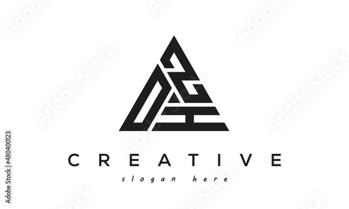 OZH creative tringle three letters logo design