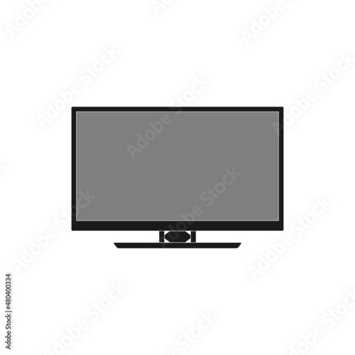 The icon of a modern TV is black on a white background.