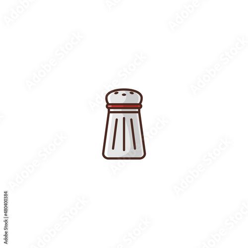 Illustration of Salt Shaker Filled Color Icon - Fast Food Icon Set Vector Illustration Design.