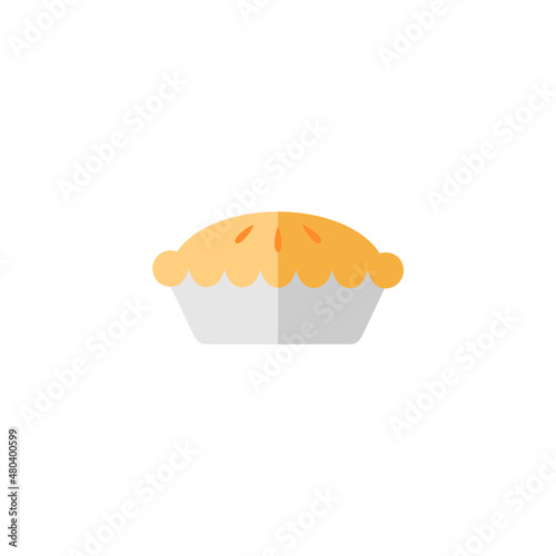 Illustration of Apple Pie Flat Icon - Fast Food Icon Set Vector Illustration Design.