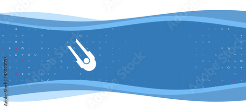 Fotografia Blue wavy banner with a white solo bobsleigh symbol on the left