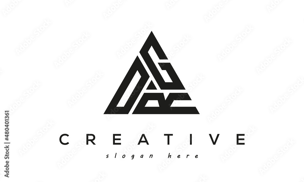 OGR creative tringle three letters logo design	 - obrazy, fototapety, plakaty 