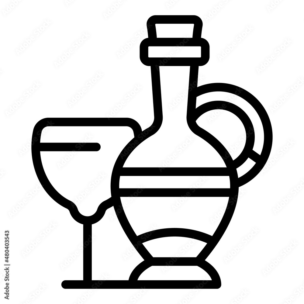 Wine glass jug icon outline vector. Drink bottle Wine glass jug icon outline vector. Drink bottle