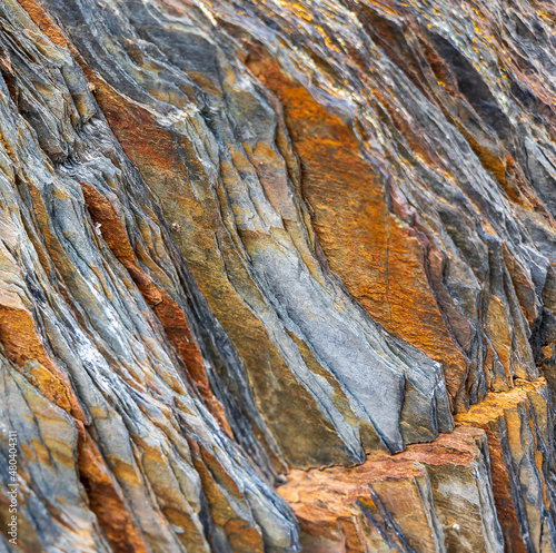 Gray and Raw Sienna Shale Wall