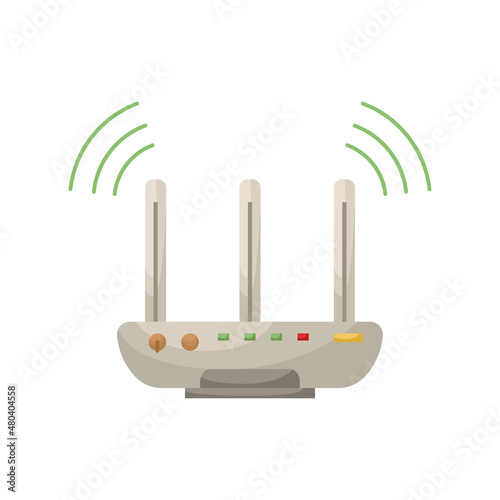 Vector illustration of a home router. Home wireless internet. Flat style