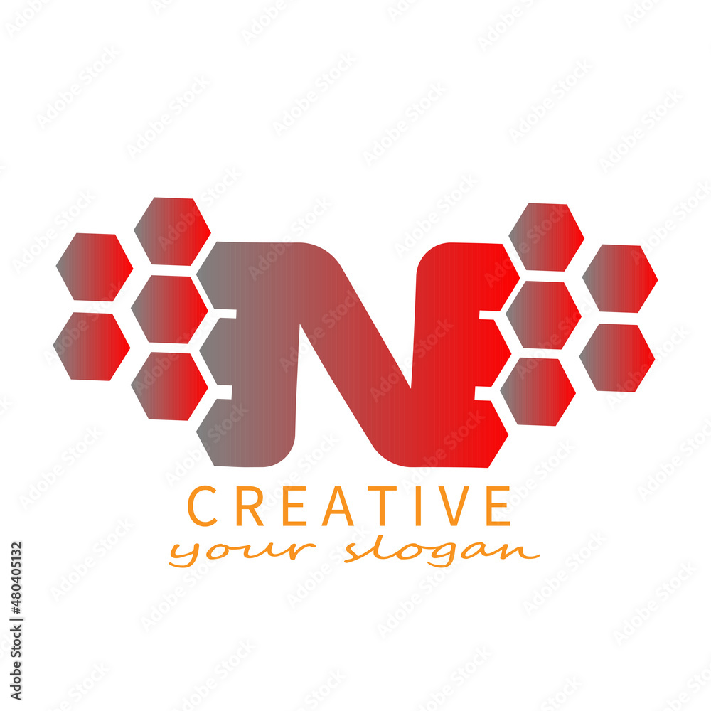 Fototapeta premium illustration design logo and icon with basic concept from alphabet