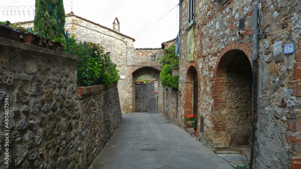 Il centro storico di Trequanda in provincia di Siena, Toscana, Italia.