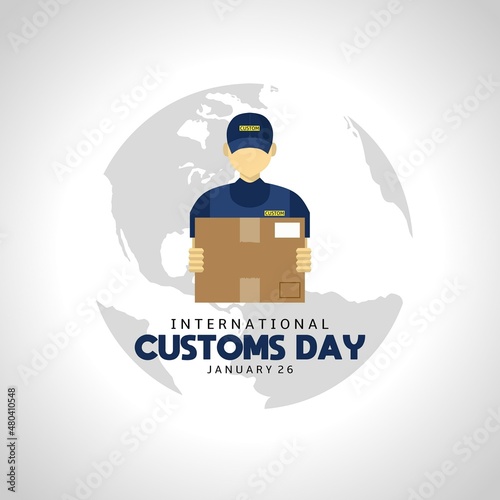 International Customs day template poster. Vector illustration. Suitable for Poster, Banners, background and greeting card. 