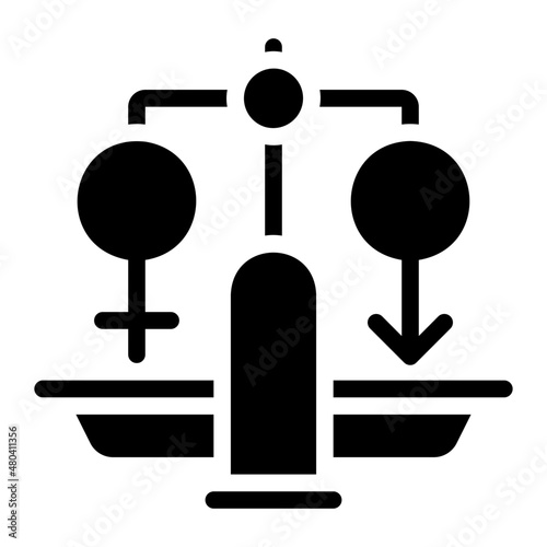 gender equality glyph icon