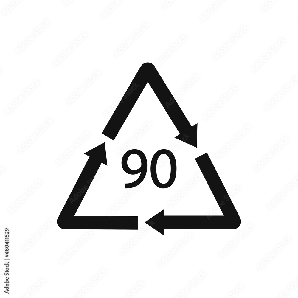 Composites recycling symbol LDPE 90. Vector illustration Composites recycling symbol LDPE 90. Vector illustration