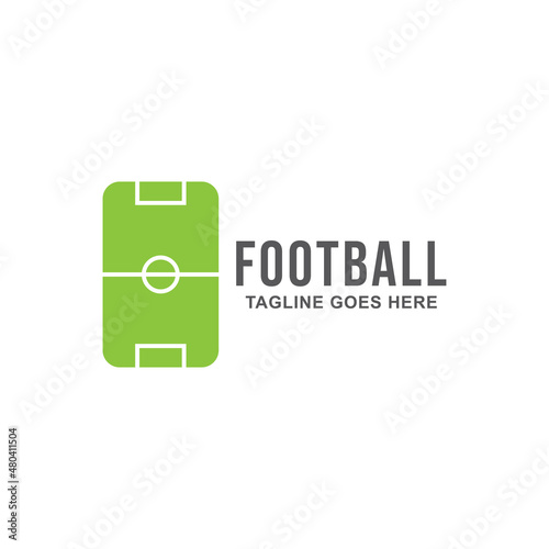 Football soccer field logo. Editable vector logo design.