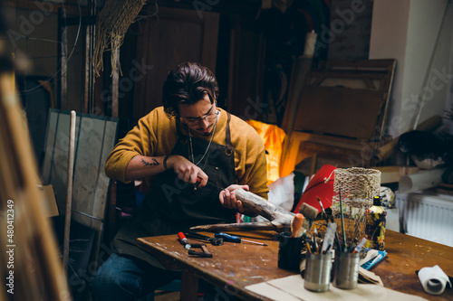 man working in his workshop