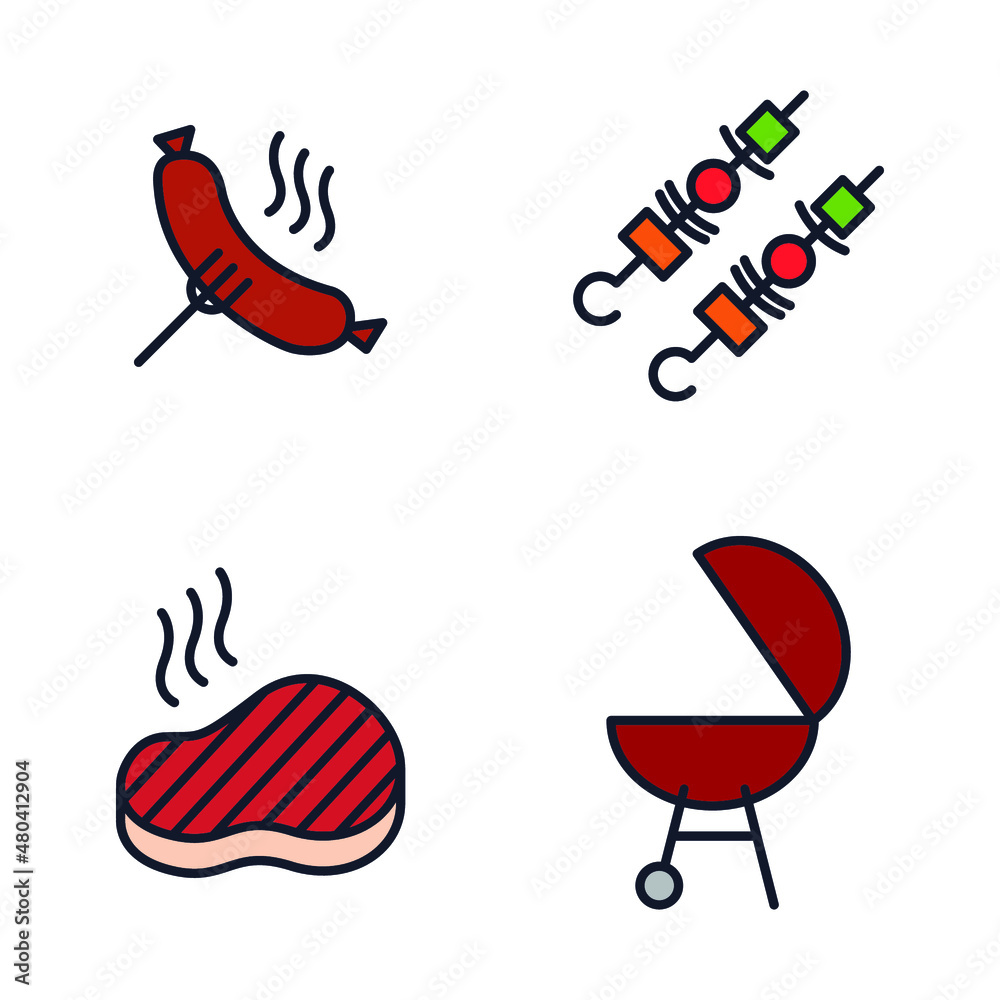 Meat, poultry, fish elements set icon symbol template for graphic and web design collection logo vector illustration Meat, poultry, fish elements set icon symbol template for graphic and web design collection logo vector illustration