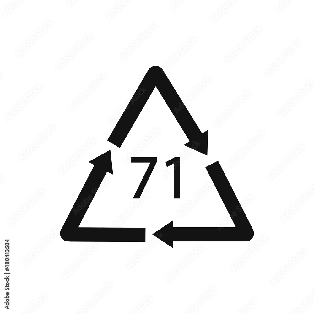 Green Glass recycling code 71 GL. Vector illustration Green Glass recycling code 71 GL. Vector illustration