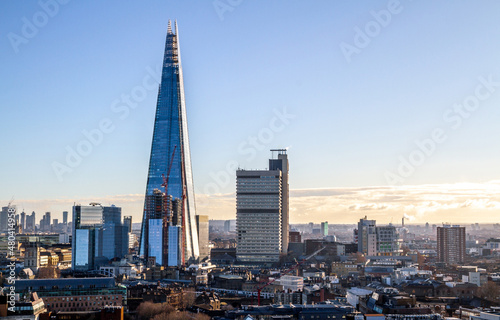 The Shard skyscraper in Southwark. Also known as Shard of Glass, Shard London Bridge or London Bridge Tower on January 16, 2019 in London, England, United Kingdom. photo