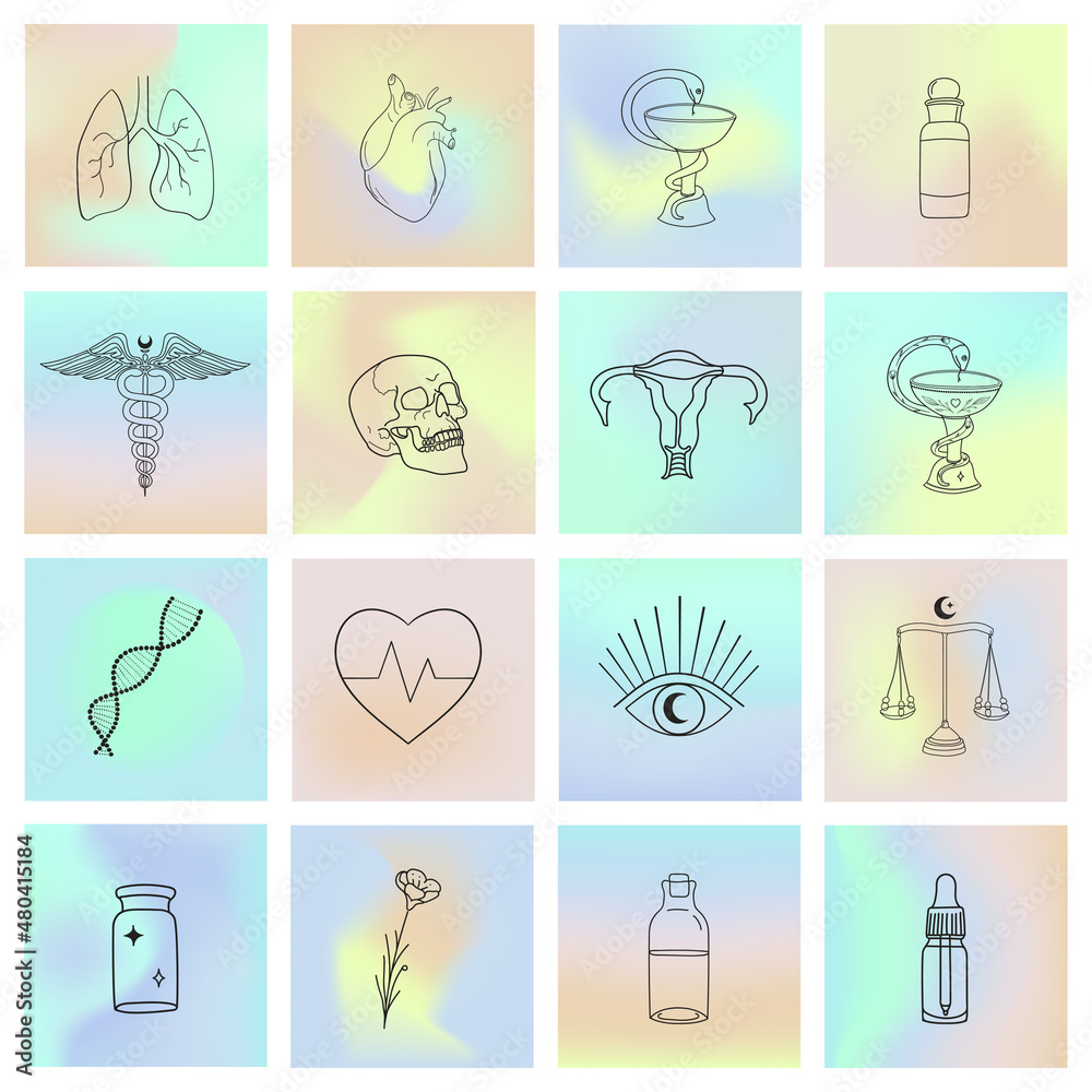 Mystic Health Premade Logo Designs Icons. Abstract Spiritual Symbols. Mystic Health Premade Logo Designs Icons. Abstract Spiritual Symbols.