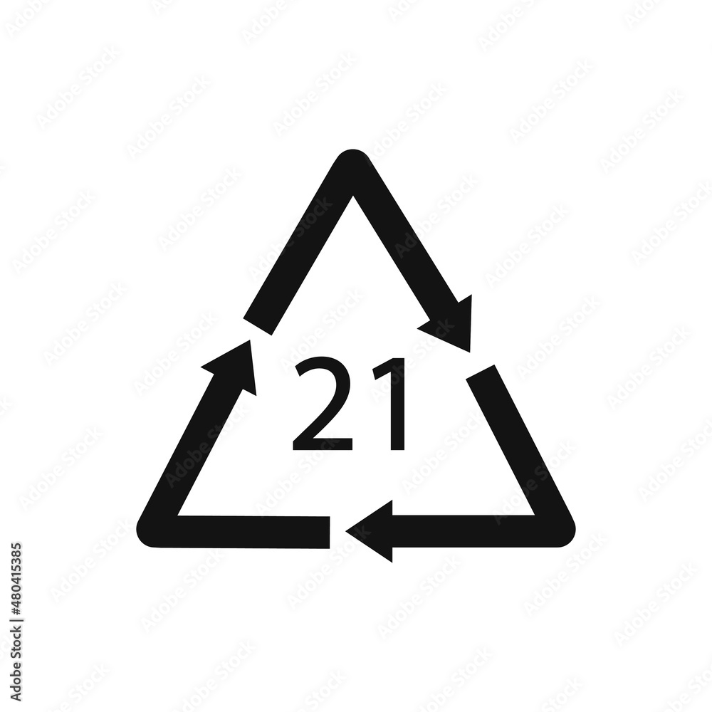 Paper recycling symbol PAP 21 other mixed paper. Vector illustration Paper recycling symbol PAP 21 other mixed paper. Vector illustration