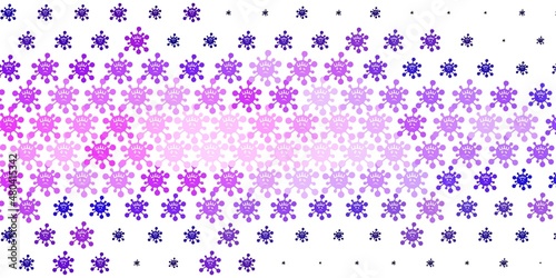 Light Purple vector backdrop with virus symbols.
