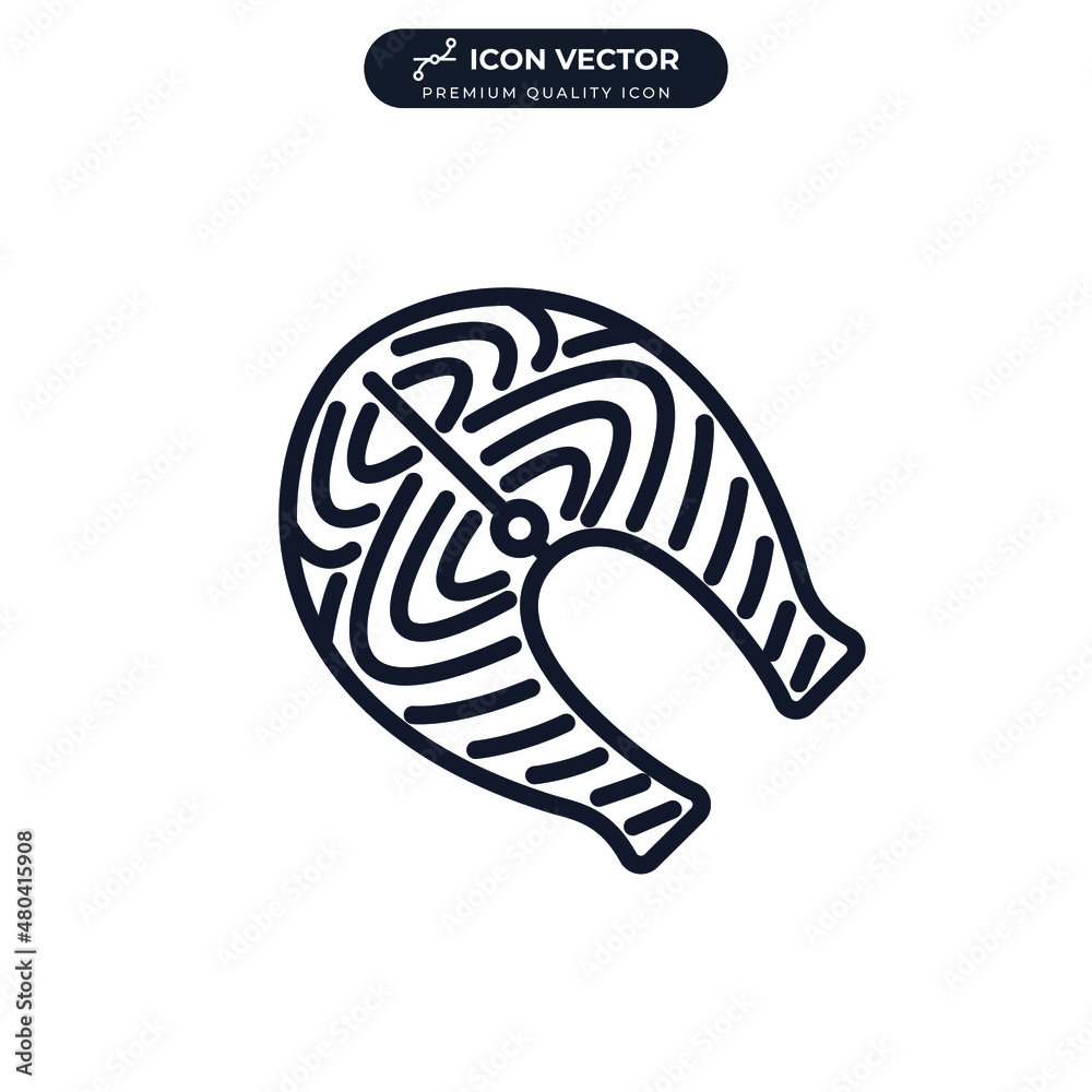 salmon steak icon symbol template for graphic and web design collection logo vector illustration salmon steak icon symbol template for graphic and web design collection logo vector illustration