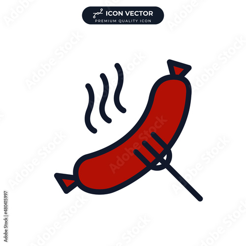 sausage icon symbol template for graphic and web design collection logo vector illustration